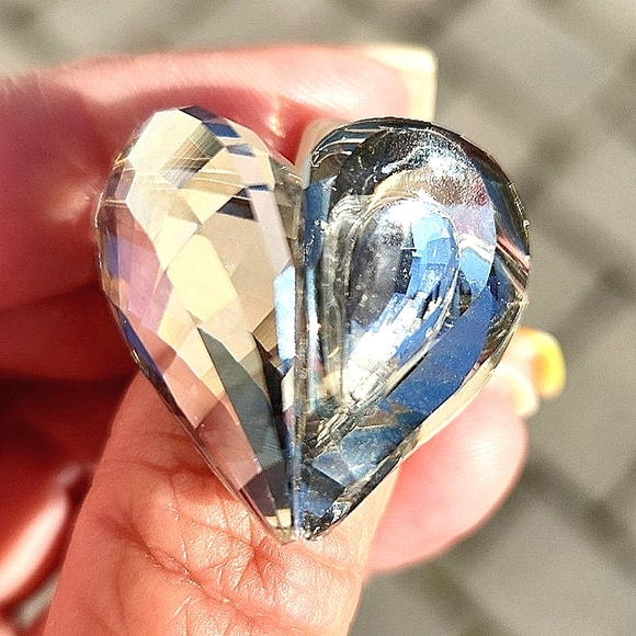 Swarovski Jewelry - Swarovski Rhodium Plated Clear Crystal Double Heart Ring